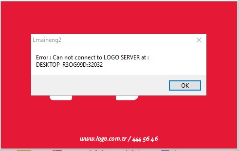 Can not connect to logo server at logo go 3 hatası